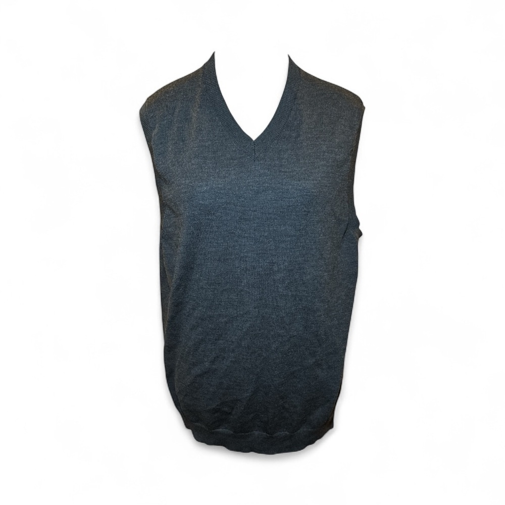 Banana Republic Merino Wool Sweater Vest M Dark Gray Minimalist Classic Knit